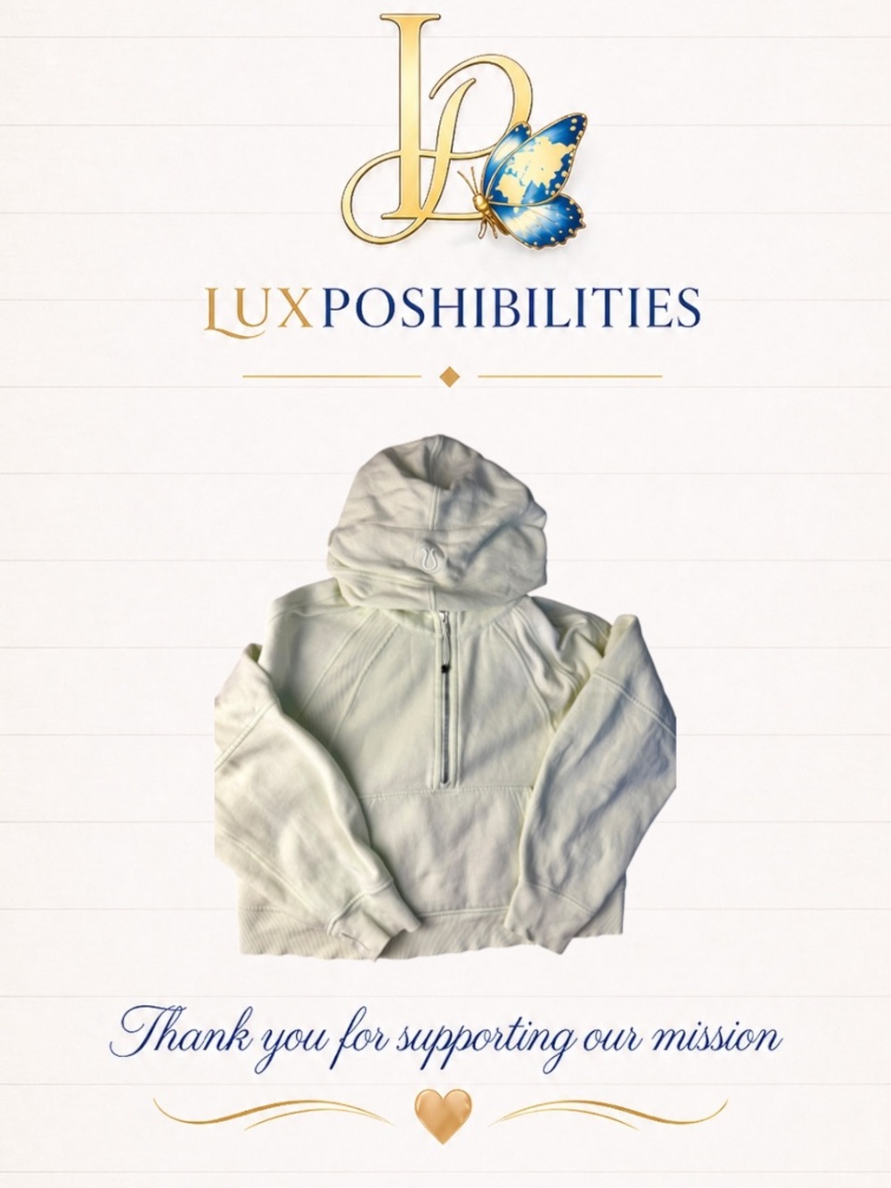 Lululemon Scuba Oversized Half-Zip Hoodie Cream Mint Size M/L